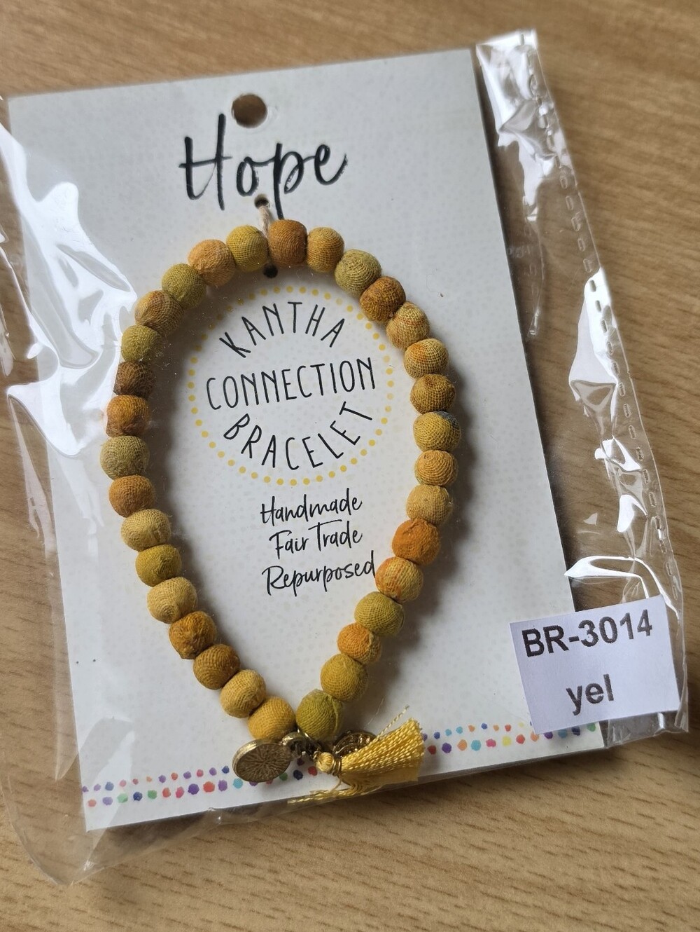 NEW! Kantha Connection "Hope" Bracelet - Yellow Gold - One Size Fits Most